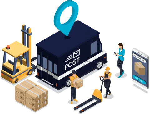 Distributors delivering packages