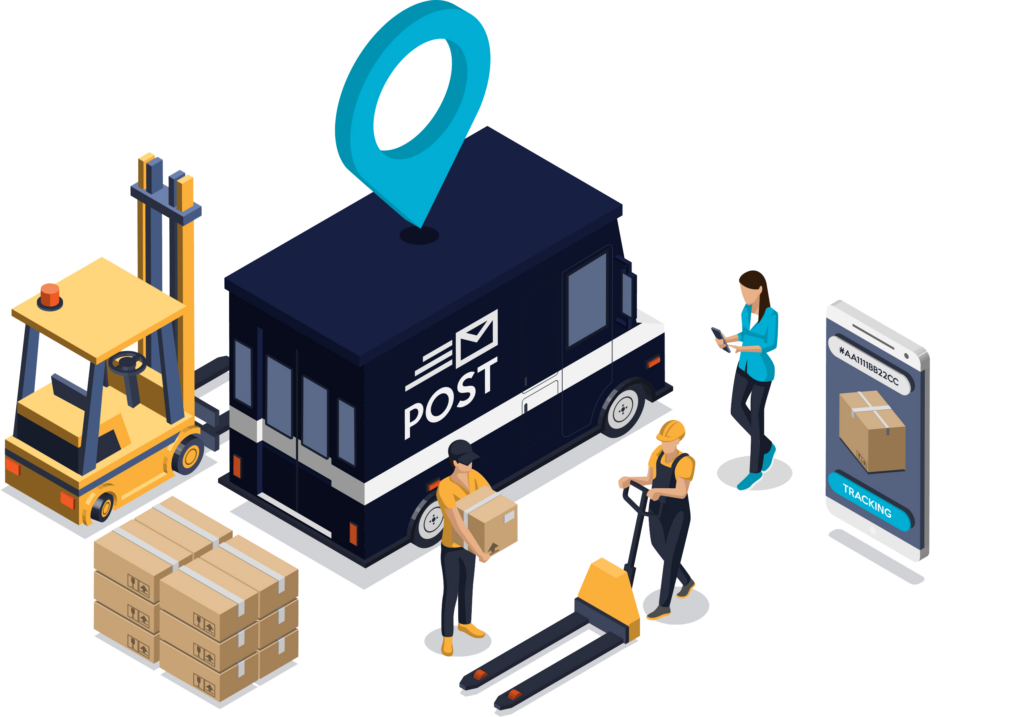 Distributors delivering packages