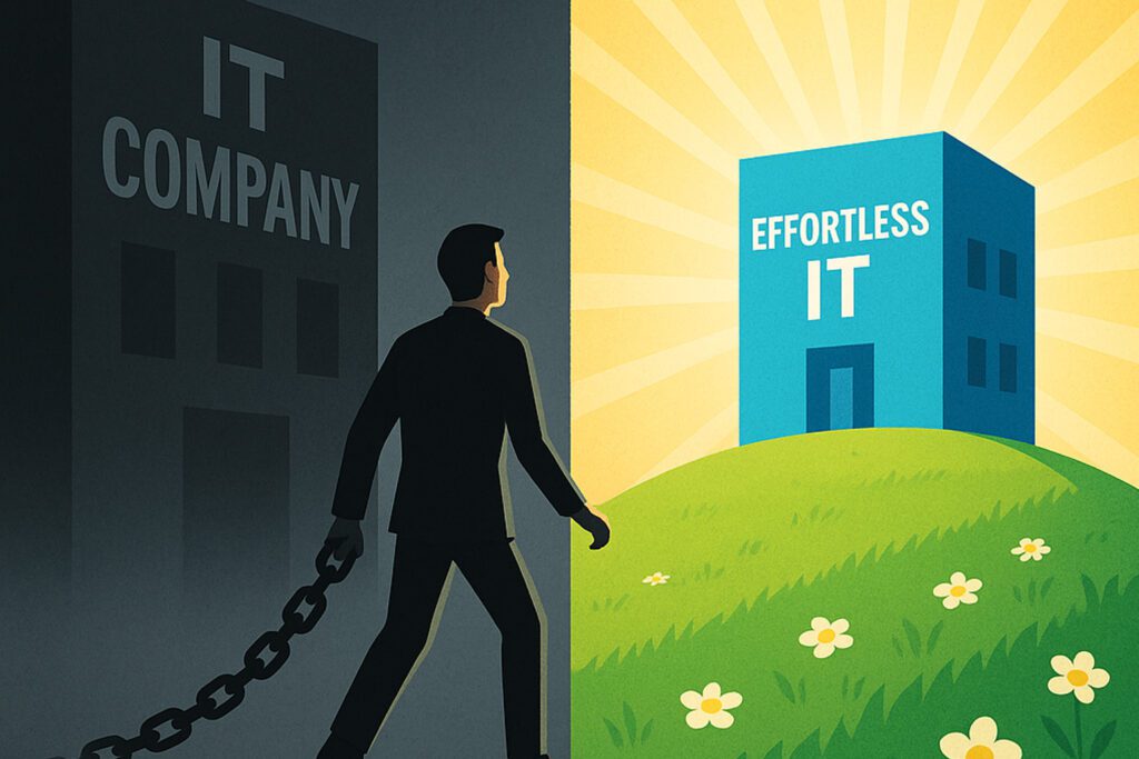 Man switching from a bad IT company to a full service company