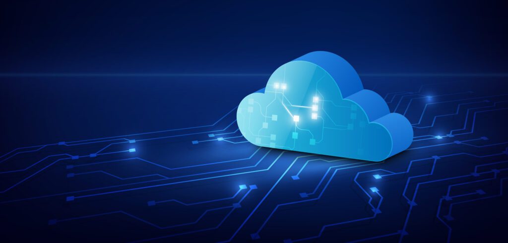 Cloud with wires representing the managed service providers