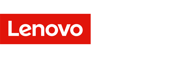 Lenovo logo in white text on a red rectangular background, set against a plain light grey backdrop.