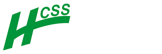 Green letters "HCSS" with the "H" stylized and larger than "CSS," all in green on a white background.