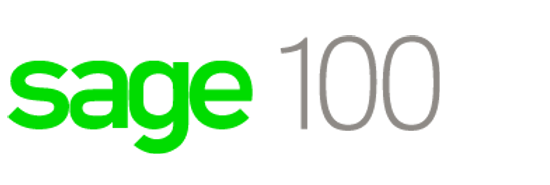 Logo displaying the words "sage 100," with "sage" in bright green lowercase letters and "100" in gray.