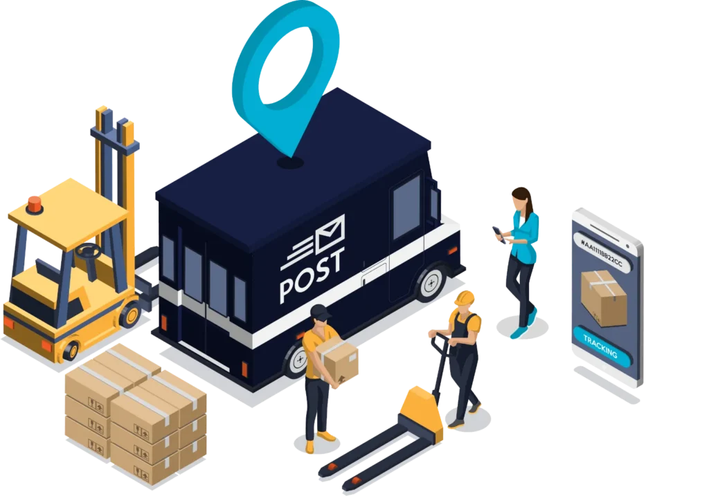 Distributors delivering packages